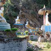 Statues, cave entrance