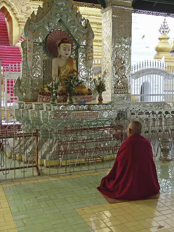 A monk meditating