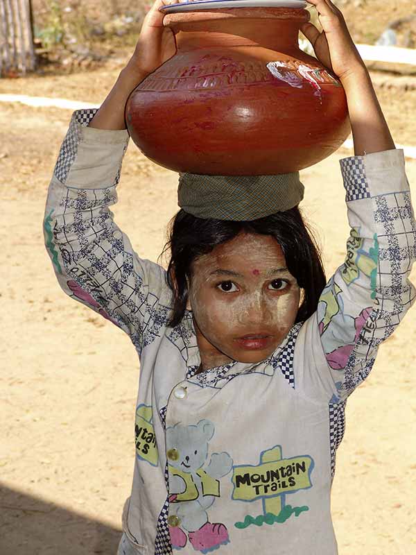 Girl selling water