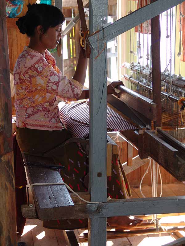 Working a loom