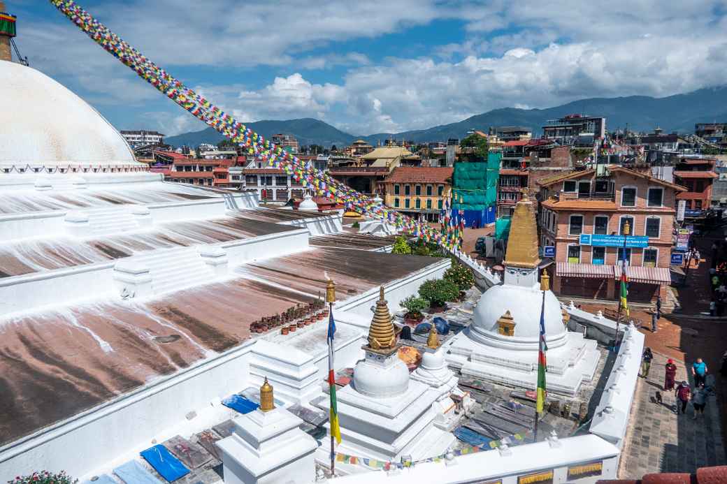 View past, Boudhanath Stupa