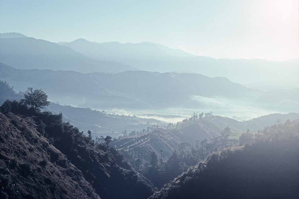 View of a misty valley