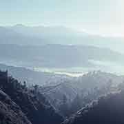 View of a misty valley