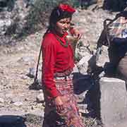 Young woman fetching water