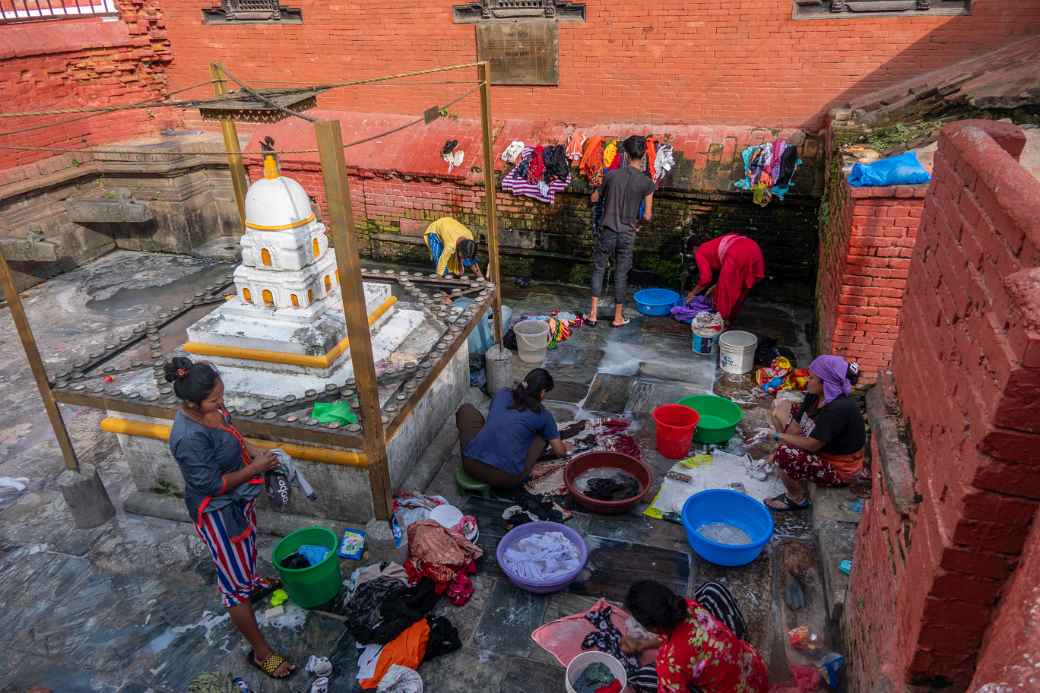 Women doing laundry, Lalitpur