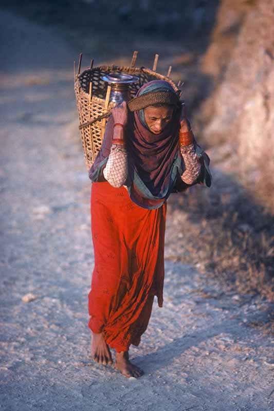 Woman carrying basket