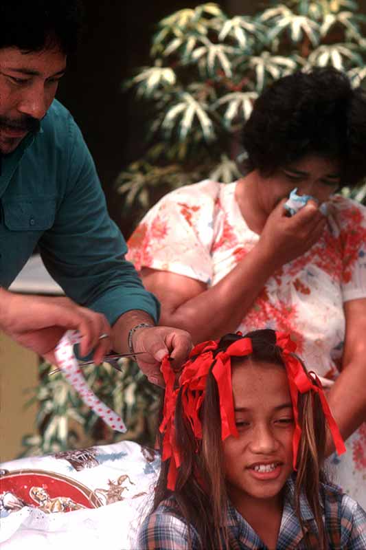 Pastor cutting hair