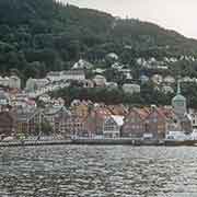 View to Vågen, Korskirken and Fløyen