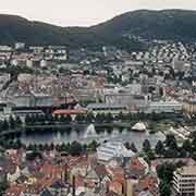 View of Bergen, with Lille Lungegårdsvannet