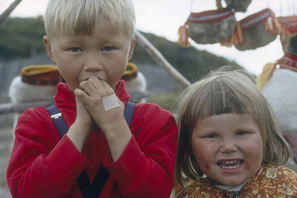 Young Sami brother and sister