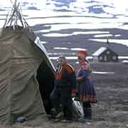 Sami tent and church of Duoddar Sion