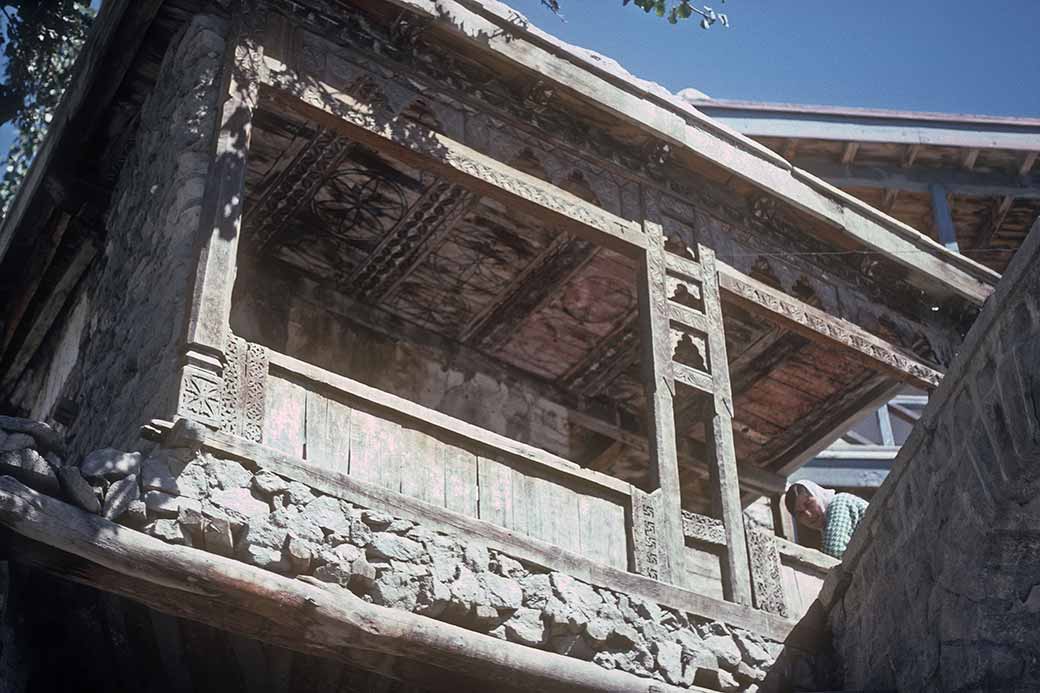 House with wood carving