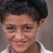 Boy wearing school cap