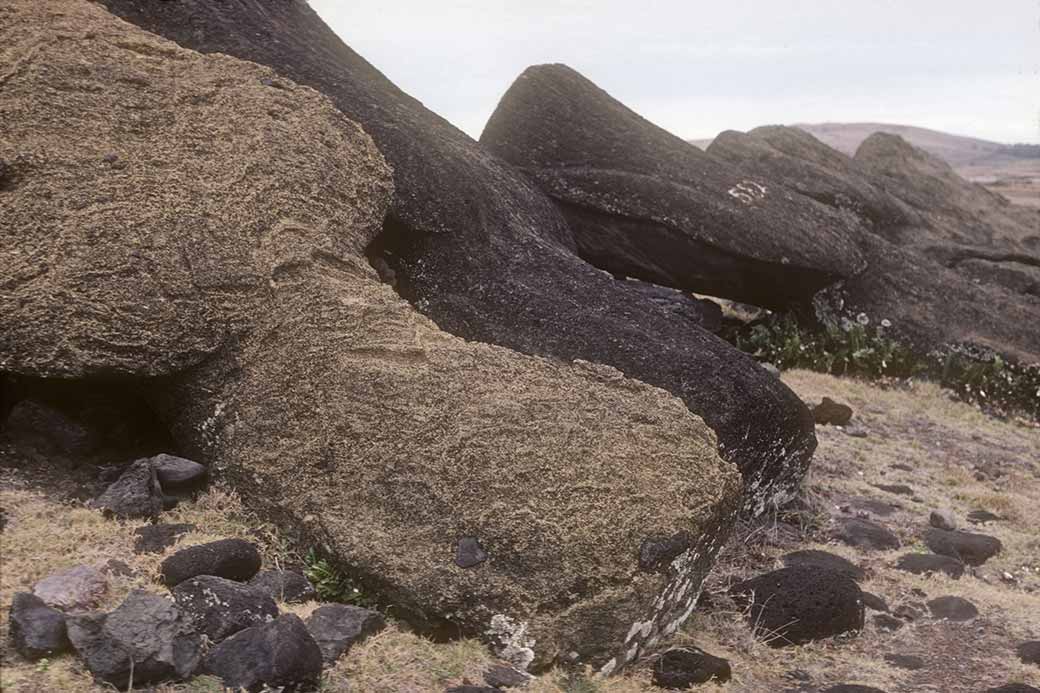 Toppled statues, Ahu Akahanga