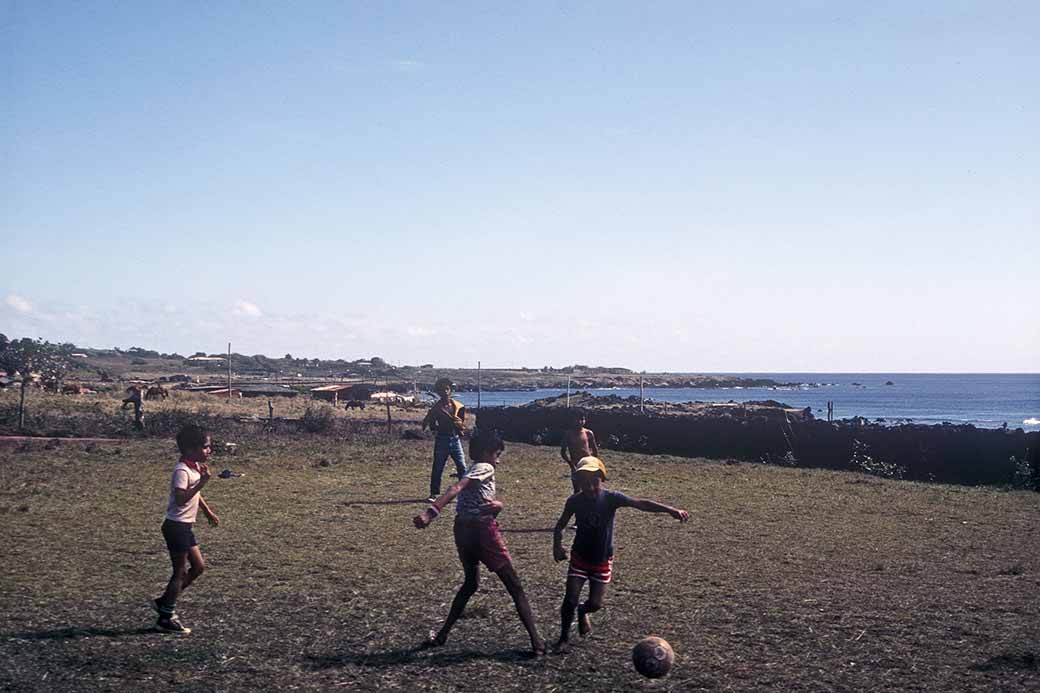 Boys playing football