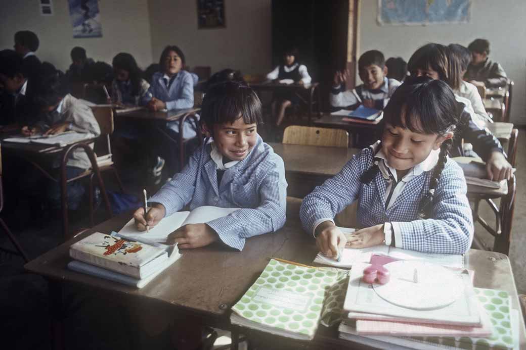 Young girls in class