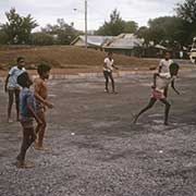 Boys playing football