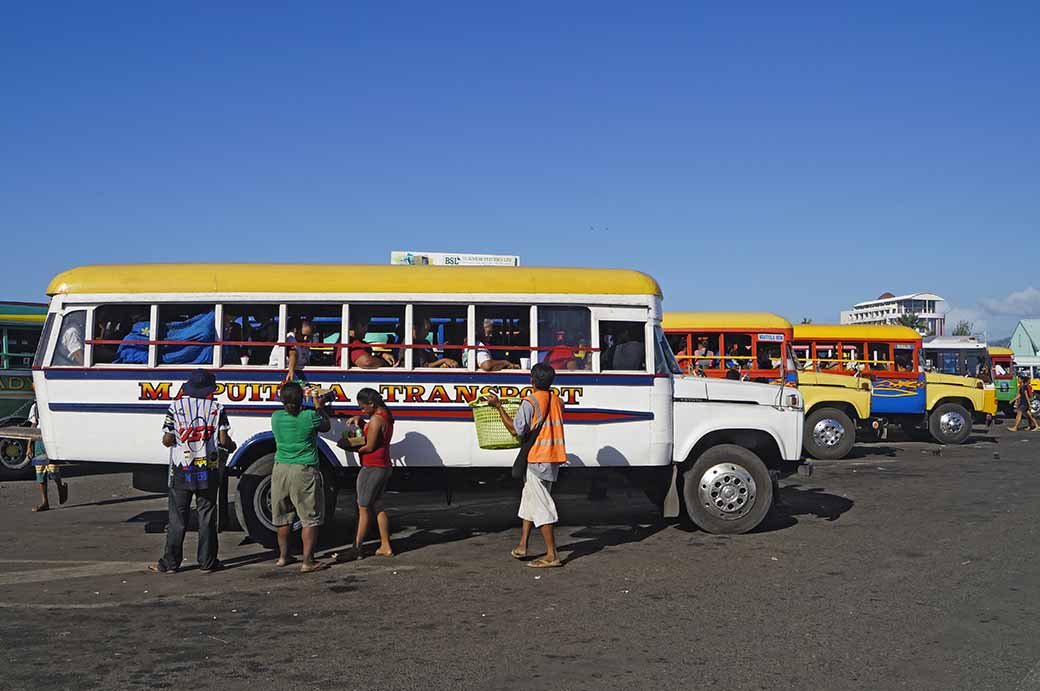 At the bus station