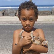 Boy with his pet dog