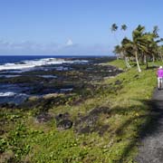 Walking along coast