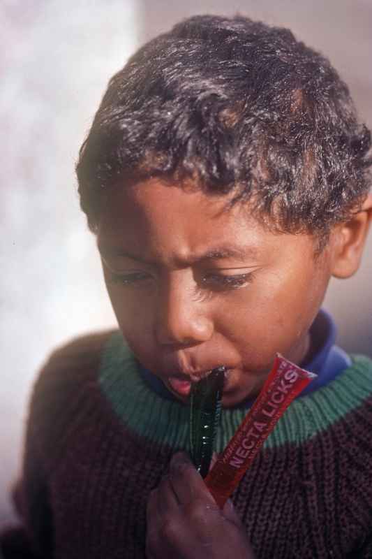 Boy with sweets