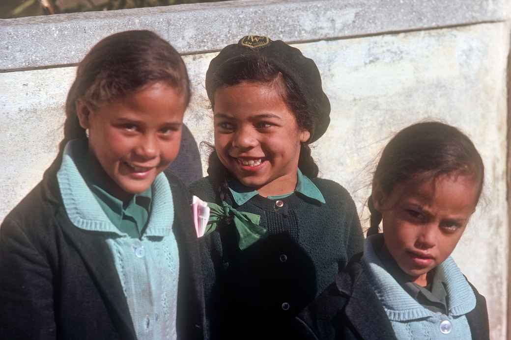 Three school girls