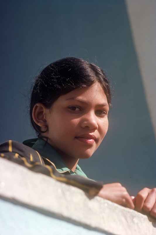 Girl on veranda