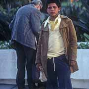 Boy selling bananas