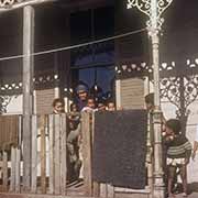 Family on veranda