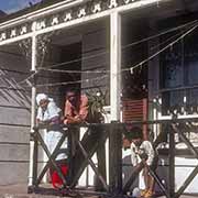 Family on veranda