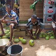 Boys with calebashes, Gunsi