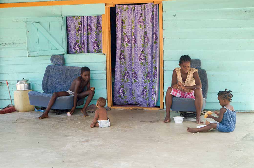 Family life on the veranda