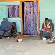 Family life on the veranda