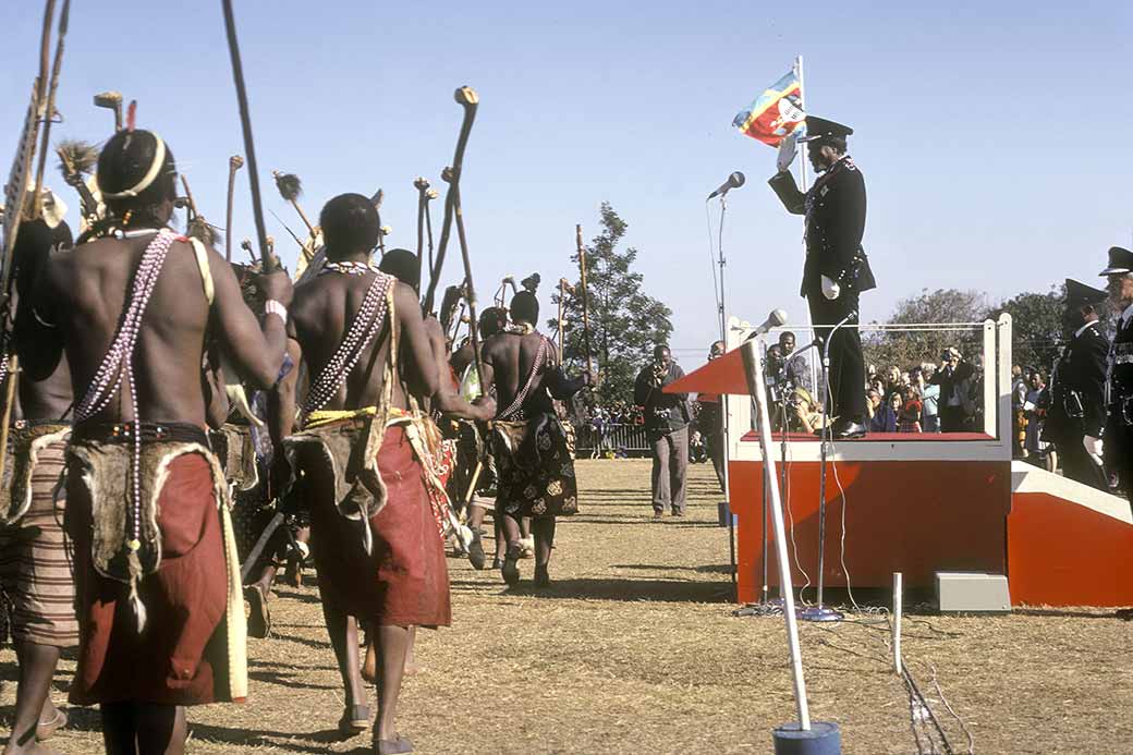 Marching past