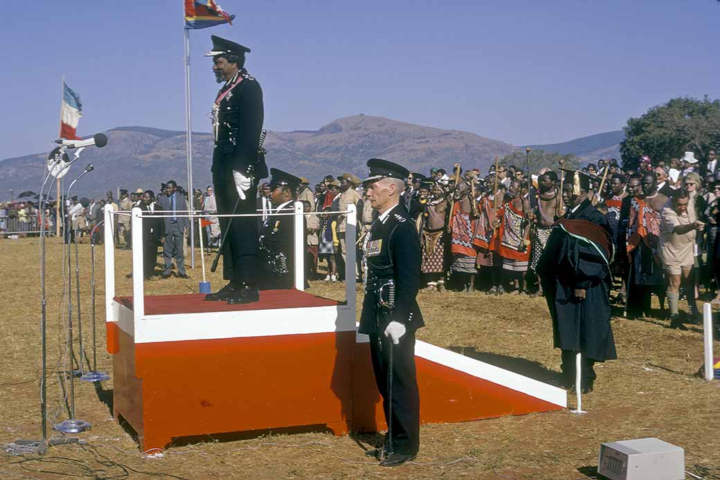 On the Royal dais