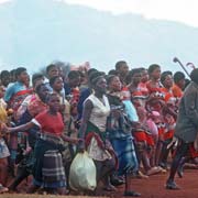 Girls leaving Lobamba