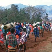 Girls walk from Lobamba