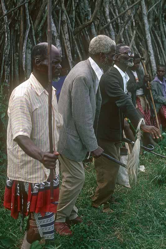 Elder men dancing