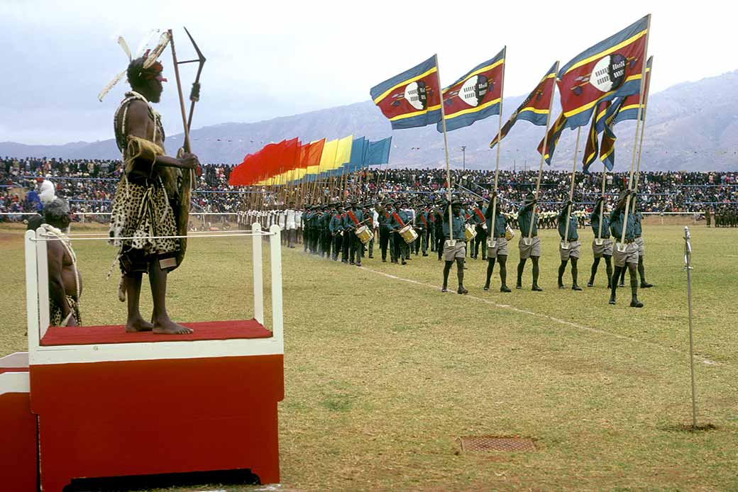 Parade past the King