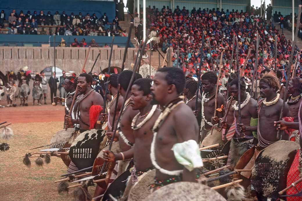 Emabutfo marching past