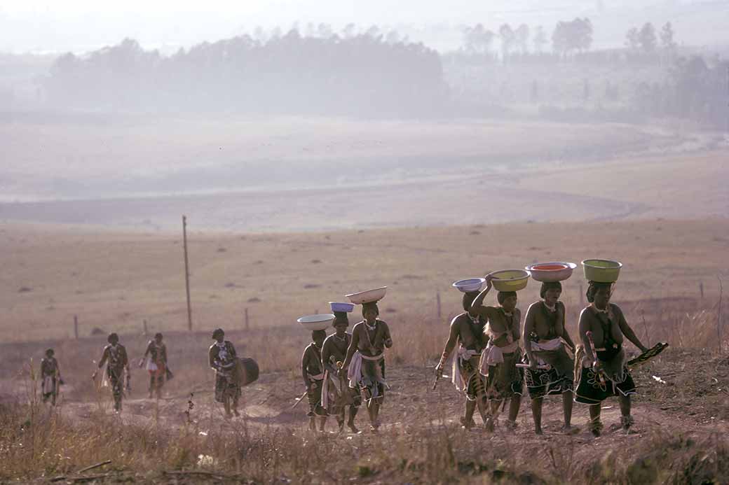 Returning from river