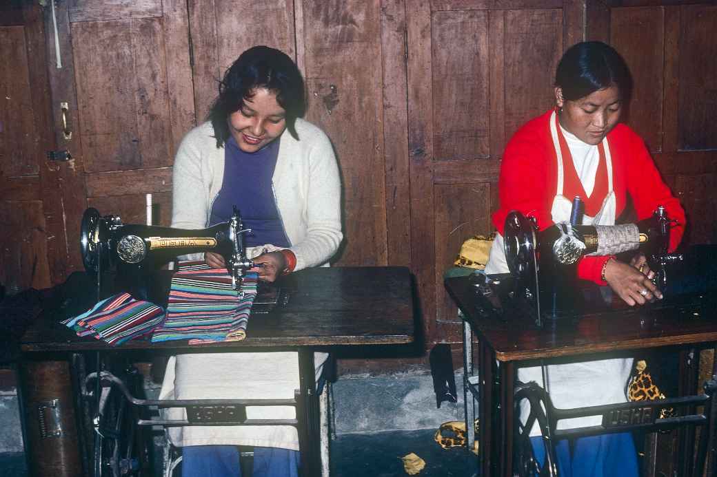 Women sewing, McLeod Ganj