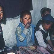 Tibetan children at lunch