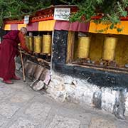 Prayer wheels, Drepung Monastery