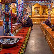 Morning prayers, Rongbuk Monastery