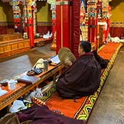 Morning prayers, Rongbuk Monastery