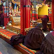 Morning prayers, Rongbuk Monastery