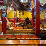 Morning prayers, Rongbuk Monastery