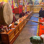 Morning prayers, Rongbuk Monastery