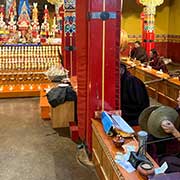 Morning prayers, Rongbuk Monastery